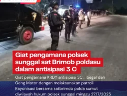 Giat pegamana polsek sunggal dan sat brimon poldasu dalam Antisipasi 3C , Begal Dan Geng Motor