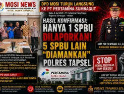 DPD MOSI TURUN LANGSUNG KE PT PERTAMINA SUMBAGUT, HASIL KONFIRMASI: Hanya 1 SPBU Dilaporkan! 5 SPBU Lain “Diamankan” Polres Tapsel