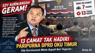 VIRAL ” EDY KURNIANSAH TEGUR TEGAS: 13 DARI 20 CAMAT TAK HADIR PARIPURNA APBD-P OKU TIMUR — PELANGGARAN DISIPLIN & PENGABAIAN TUGAS NEGARA! BUPATI DIMINTA JATUHKAN SANKSI SEKARANG
